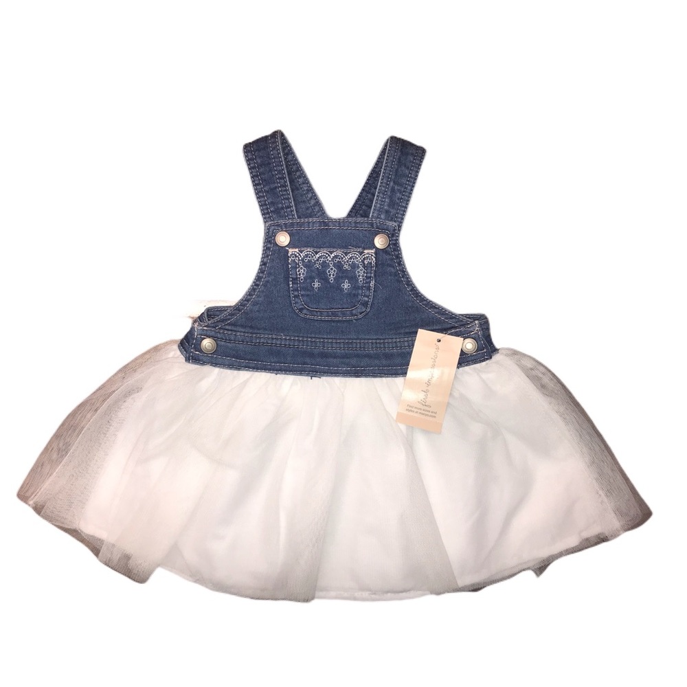 Denim and tulle baby dress